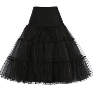 Retro Stage Black Tiered Petticoat